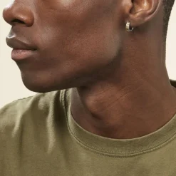 JOURDAN Créoles Tilos Dore / Blanc acier bicolore Discount