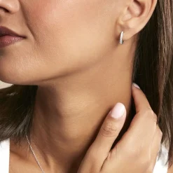 Histoire d'Or Créoles Jussi Argent Blanc Oxyde De Zirconium New