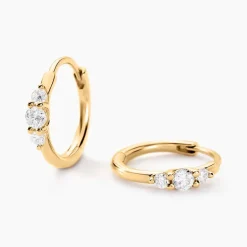 Histoire d'Or Créoles Kaelee Or Jaune Diamant Synthétique Hot