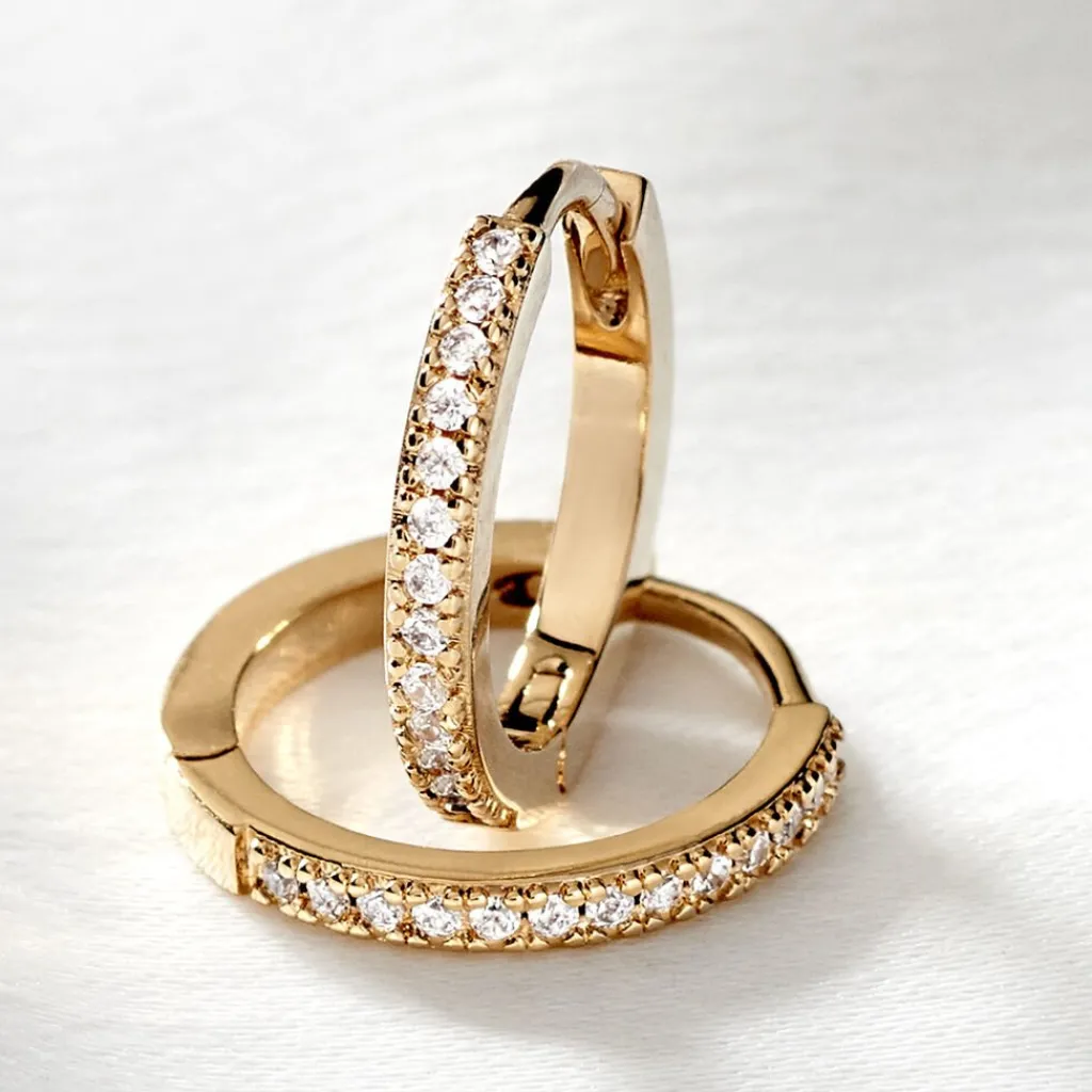 Histoire d'Or Créoles Kalinda Plaqué Or Jaune Oxyde De Zirconium Online