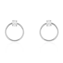 Histoire d'Or Créoles Kip De Zirconium or blanc oxyde New