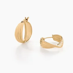 Histoire d'Or Créoles Kuma Plaqué Or Jaune Sale