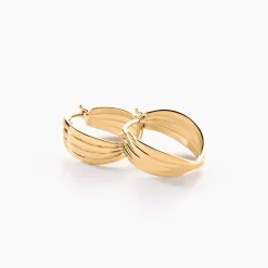 Histoire d'Or Créoles Kuma Plaqué Or Jaune Sale