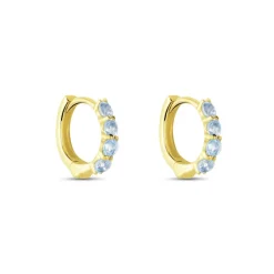 Histoire d'Or Créoles Leatrice or jaune topaze bleu sky Outlet