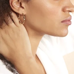 Histoire d'Or Créoles Lenna Torsadée Plaqué Or Jaune Discount