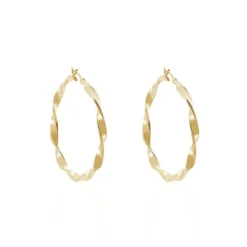 Histoire d'Or Créoles Lenna Torsadée Plaqué Or Jaune