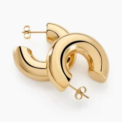 Histoire d'Or Créoles Letty Acier Jaune Sans Pierre acier dore sans pierre New