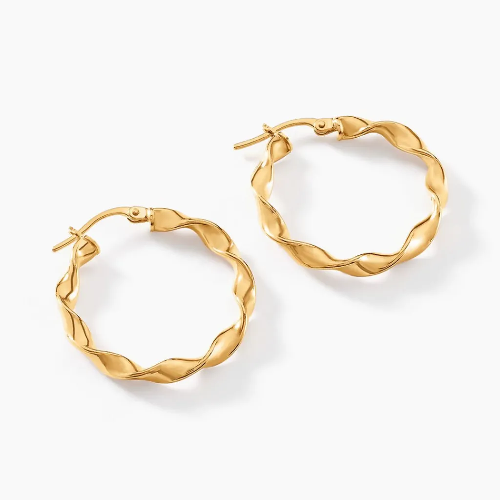 Histoire d'Or Créoles Lexus Or Jaune Sale