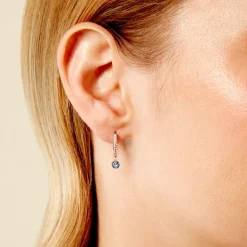 Histoire d'Or Créoles Lisenn Argent Blanc Oxyde De Zirconium Clearance