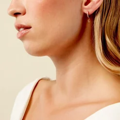 Histoire d'Or Créoles Lisenn Argent Rose Oxyde De Zirconium Hot