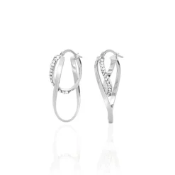 Histoire d'Or Créoles Luna Or Blanc Strass or blanc strass blanc Clearance