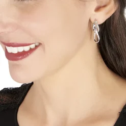 Histoire d'Or Créoles Luna Or Blanc Strass or blanc strass blanc Clearance