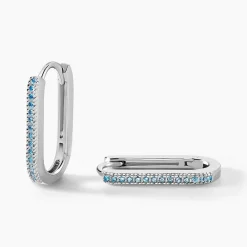 Histoire d'Or Créoles Lutetia Argent Blanc Oxyde De Zirconium argent blanc oxyde azur Outlet