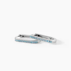 Histoire d'Or Créoles Lutetia Argent Blanc Oxyde De Zirconium argent blanc oxyde azur Outlet