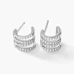 Histoire d'Or Créoles Lyv Argent Blanc Oxyde De Zirconium Clearance