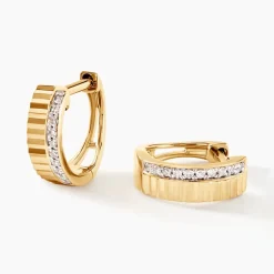 Histoire d'Or Créoles Mack Or Jaune Diamant Clearance