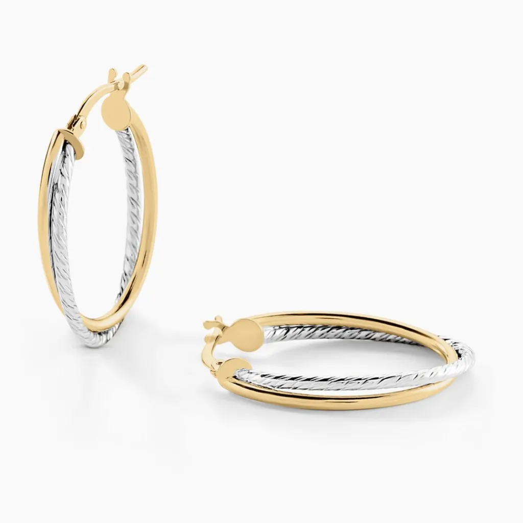 Histoire d'Or Créoles Maelia Or Bicolore New