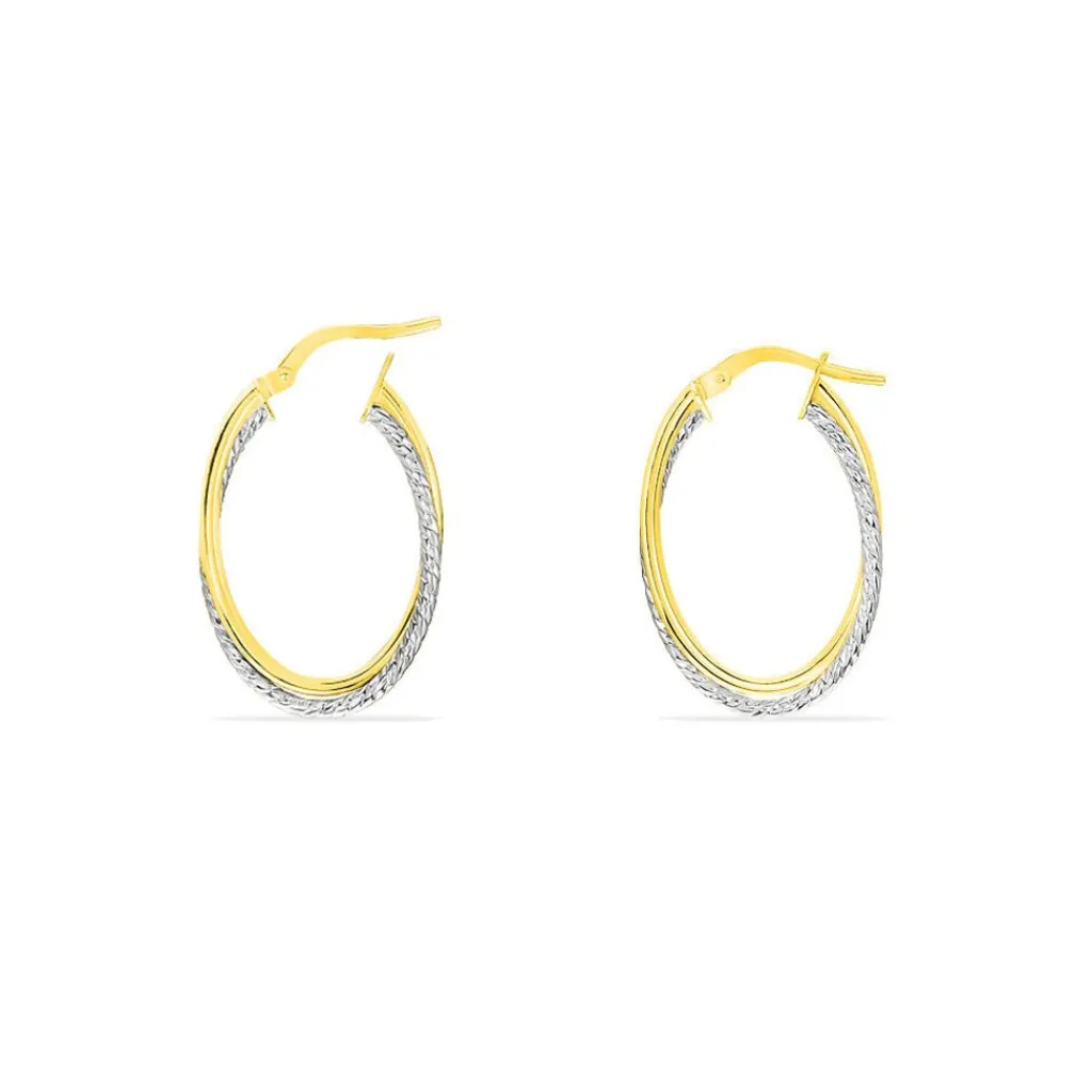 Histoire d'Or Créoles Maelia Or Bicolore New