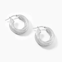 Histoire d'Or Créoles Manon Argent Blanc Sale