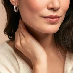 Histoire d'Or Créoles Manon Argent Blanc Sale