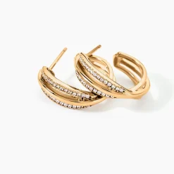 Histoire d'Or Créoles Marceline Rondes Plaqué Or Jaune Oxyde De Zirconium Discount