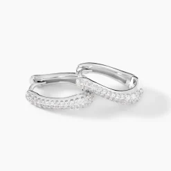 Histoire d'Or Créoles Nandie Argent Blanc Oxyde De Zirconium Outlet