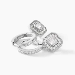 Histoire d'Or Créoles Ninette Argent Blanc Oxyde De Zirconium Sale