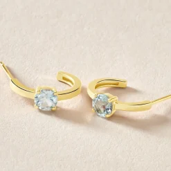 Histoire d'Or Créoles Nottingham Or Jaune Topaze or jaune topaze bleu sky Sale