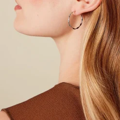 Histoire d'Or Créoles Nymphéa Argent Blanc New