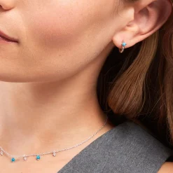 Histoire d'Or Créoles Ocean Argent Blanc Turquoise argent blanc turquoise bleu Sale