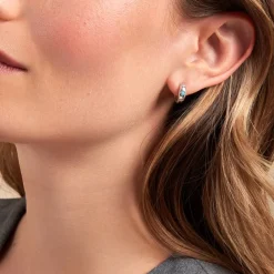 Histoire d'Or Créoles Ocean Argent Blanc Oxyde De Zirconium argent blanc oxyde bleu Sale