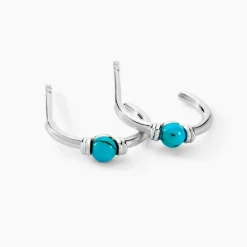 Histoire d'Or Créoles Ocean Argent Blanc Turquoise argent blanc turquoise bleu Discount