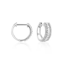 Histoire d'Or Créoles Or Blanc Collection 1986 Diamants