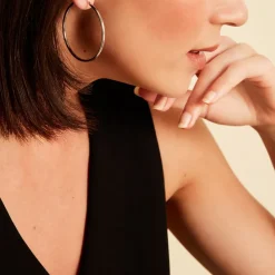 Histoire d'Or Créoles Or Blanc Rond Sale