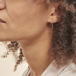 Histoire d'Or Créoles Or Blanc Saphir Et Diamants New