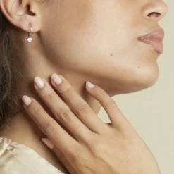 Histoire d'Or Créoles Or Blanc Topaze Azur or blanc topaze bleu Outlet