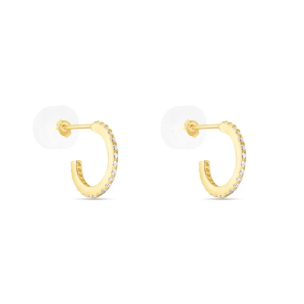 Histoire d'Or Créoles Or Jaune Brodie Oxyde De Zirconium or jaune oxyde Sale