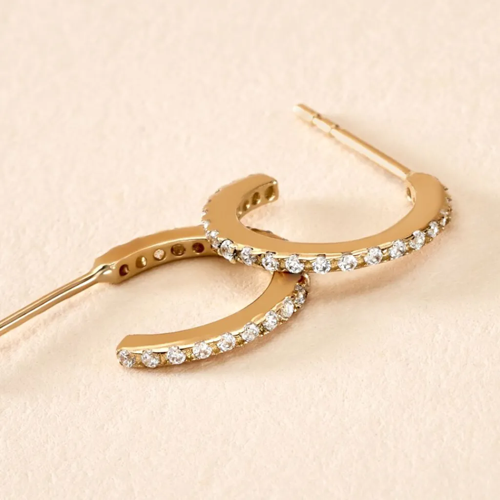 Histoire d'Or Créoles Or Jaune Brodie Oxyde De Zirconium or jaune oxyde Sale