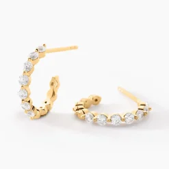 Histoire d'Or Créoles Or Jaune Chylan Oxydes De Zirconium New