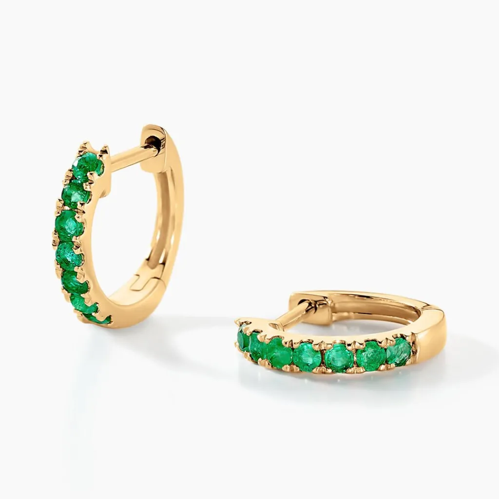 Histoire d'Or Créoles Or Jaune Killian Emeraudes or jaune emeraude