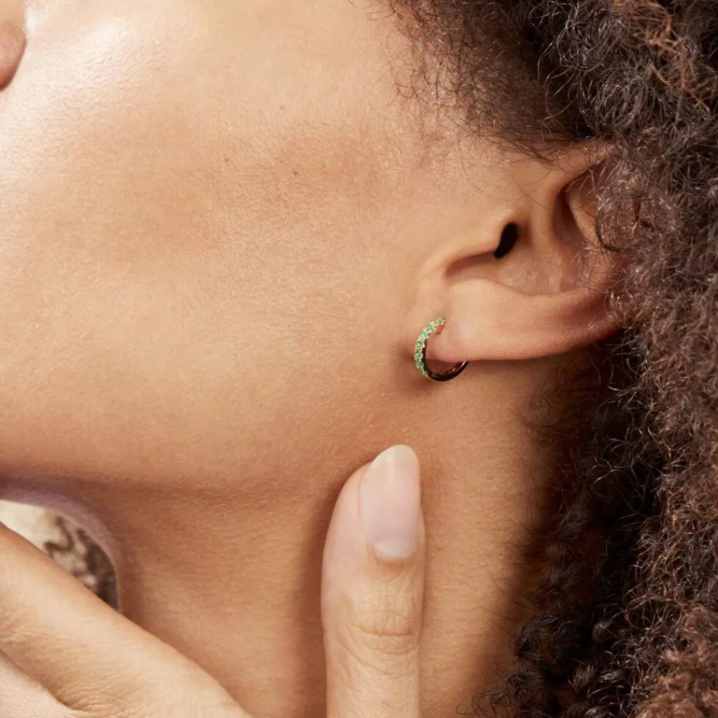 Histoire d'Or Créoles Or Jaune Killian Emeraudes or jaune emeraude