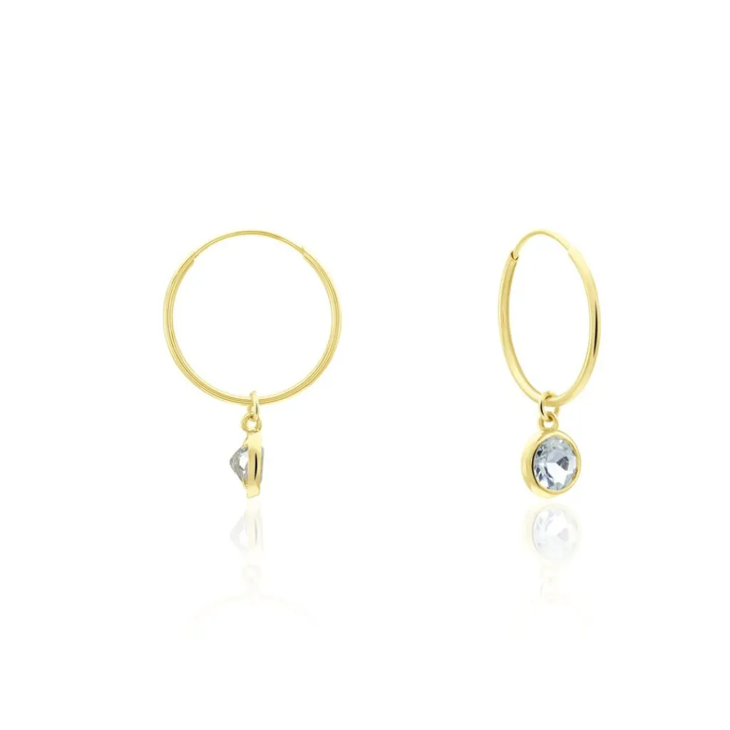 Histoire d'Or Créoles Or Jaune Topaze Azur or jaune topaze bleu Outlet