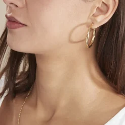 Histoire d'Or Créoles Or Jaune Torsadé Discount