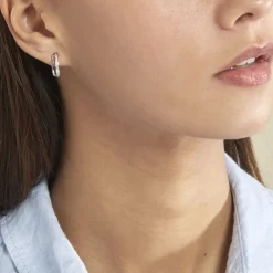 Histoire d'Or Créoles Otho Rondes Argent Blanc Oxyde De Zirconium Sale