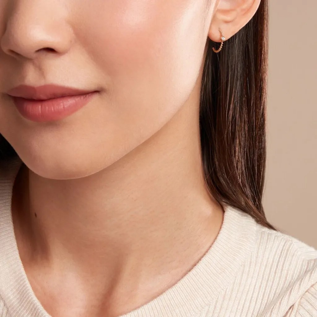 Histoire d'Or Créoles Pearly Effect Or Jaune Diamant Outlet