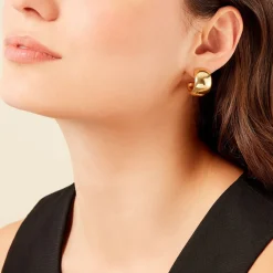 Histoire d'Or Créoles Perles Solaires Acier Jaune Outlet