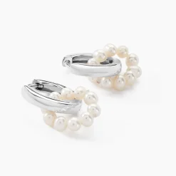 Histoire d'Or Créoles Perlissima argent blanc perle de culture Hot