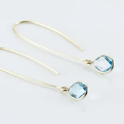 Histoire d'Or Créoles Phie Poire Or Jaune Topaze or jaune topaze bleu sky Online