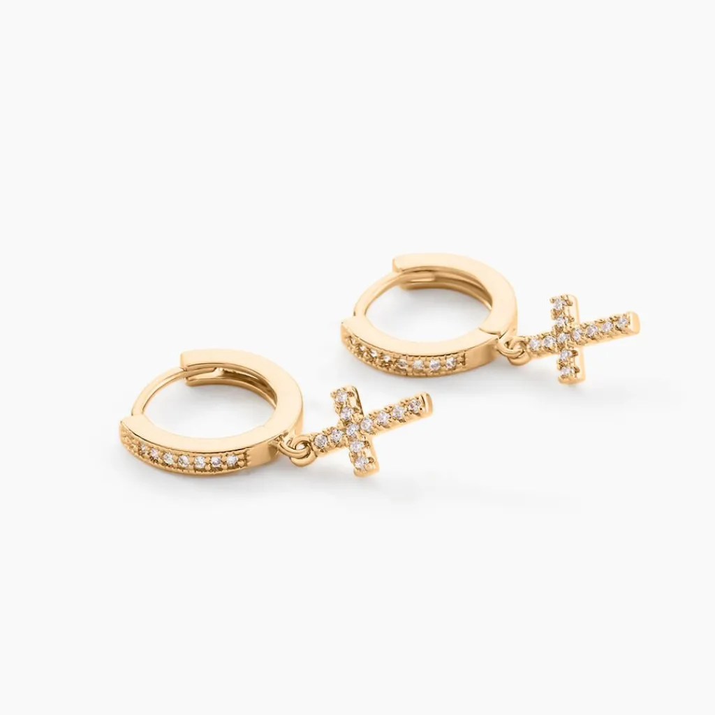 Histoire d'Or Créoles Plaqué Or Jaune Jenny Oxydes De Zirconium Discount