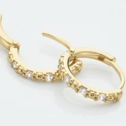 Histoire d'Or Créoles Plaqué Or Jaune Mimy Oxydes De Zirconium